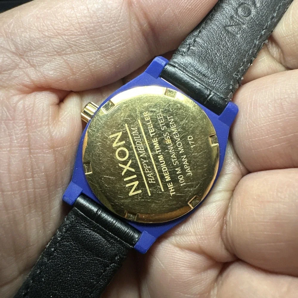 Nixon The Time Teller Blue/black 30mm Leather Watch Unisex‎ - Not Working Repair